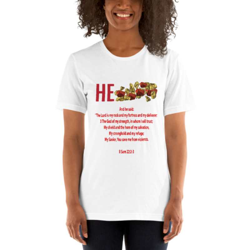 He Rocks - II Sam 22:2-3 - Short-Sleeve Unisex T-Shirt